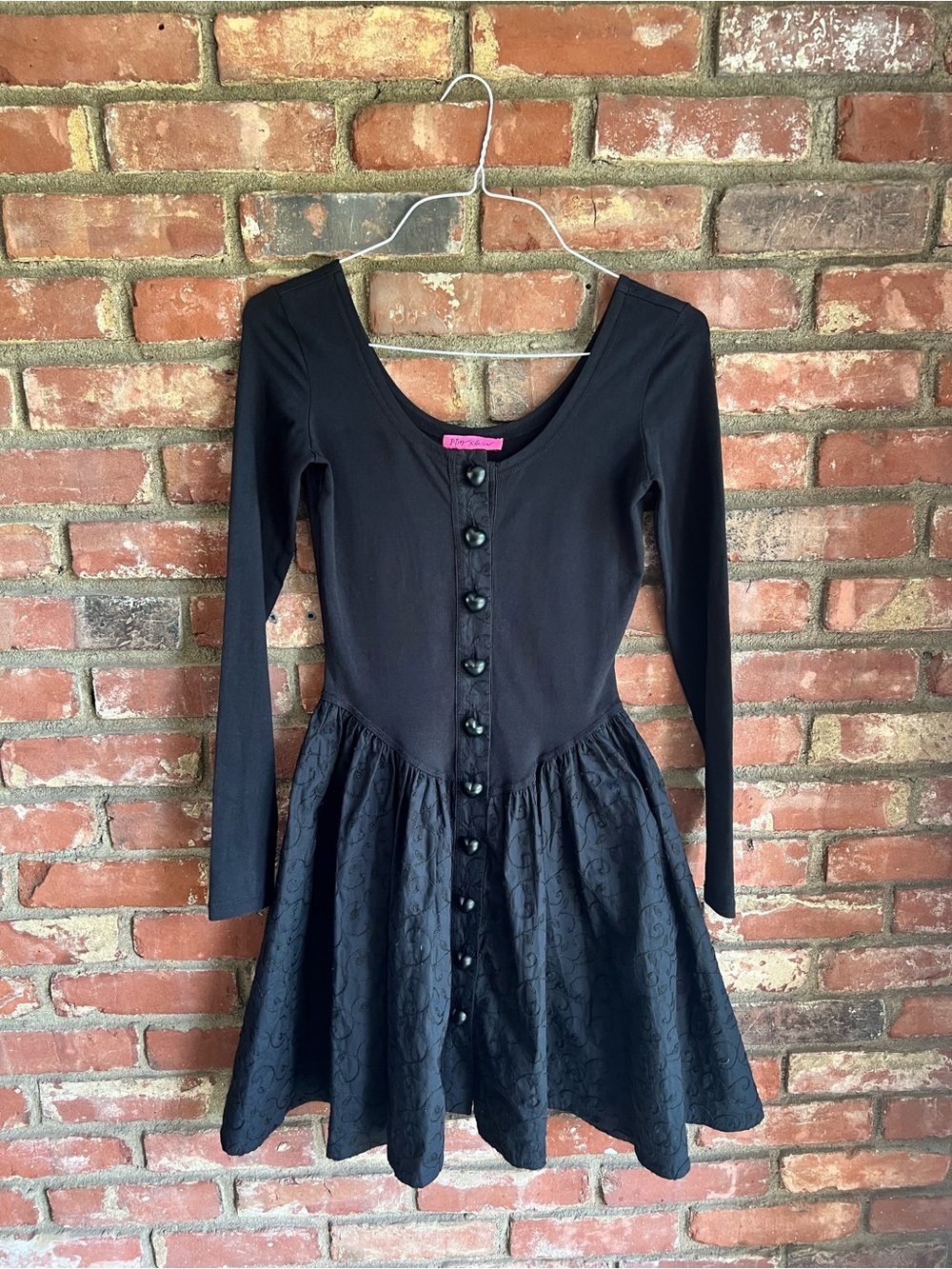 Betsey Johnson Black Long Sleeve Fit n Flare